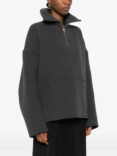 Facon Jacmin Sool Sweatshirt Mit Kurzem Reissverschluss In Gray