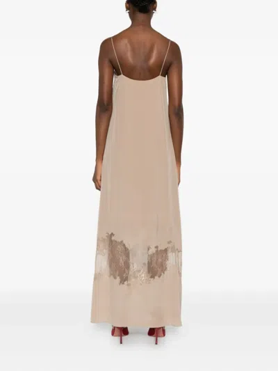 Staud Lace-trimmed Slip Dress In Brown