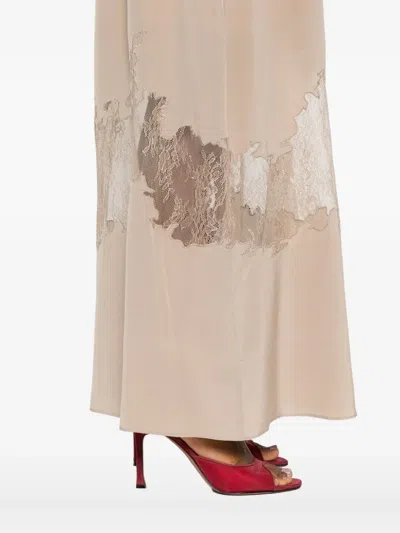 Staud Lace-trimmed Slip Dress In Brown