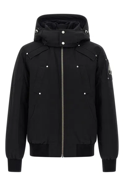 Moose Knuckles Versatile Bomber Jacket Removable Hood In Black
