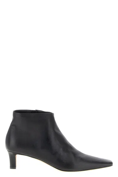 The Row Black Carla 45 Ankle Boots In Leather In Black