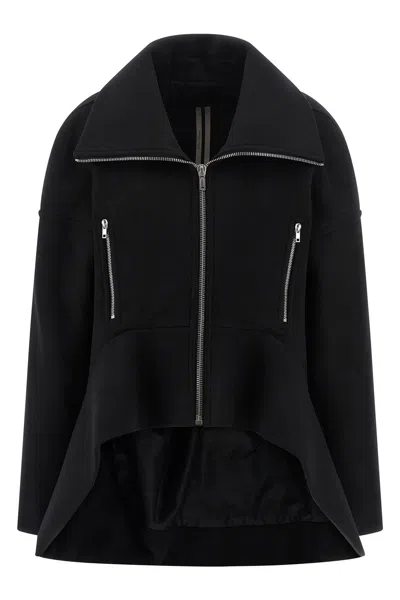 Rick Owens Black Wool Draculimo Structured Jacket In Black