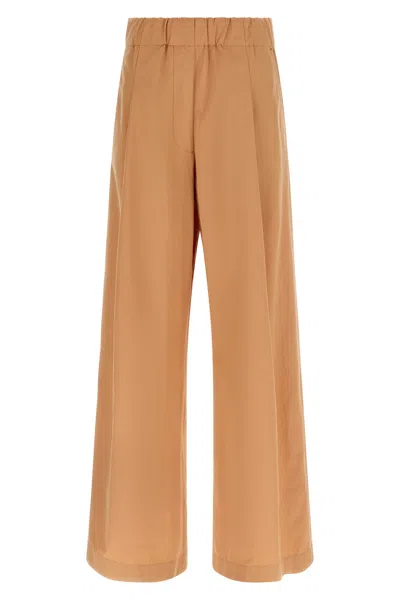 Dries Van Noten Wide Leg Trousers Elastic Waistband In Brown
