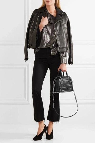 Shop Stella Mccartney The Falabella Box Studded Faux Leather Shoulder Bag