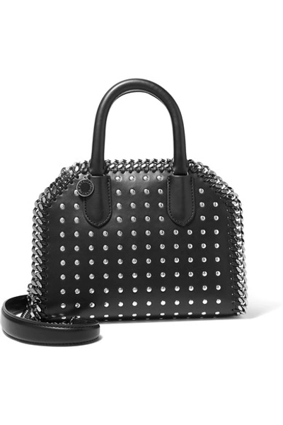 Shop Stella Mccartney The Falabella Box Studded Faux Leather Shoulder Bag