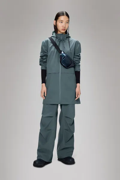 Rains Suva Hardshell Long Jacket In Gray