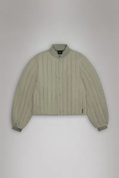 Rains Banja Water Resistant Channel Quilted Bomber Jacket In Drift