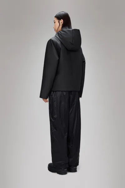 Rains Nome Short Parka Jacket In Black