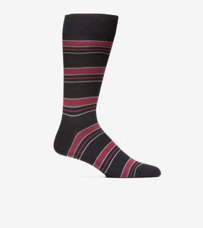 Cole Haan Stripe Dress Socks In Black