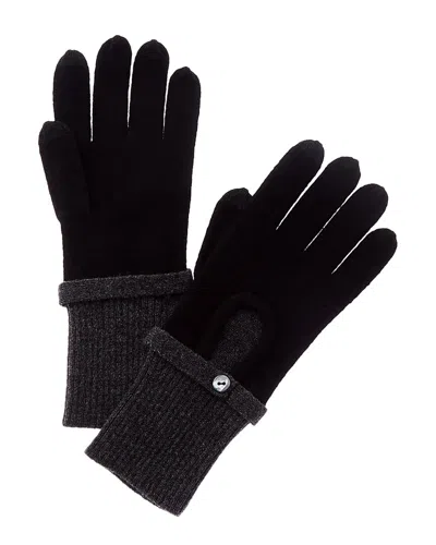 Forte Cashmere Basic Cashmere Driving Gloves In Black