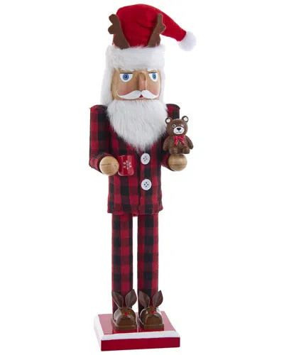 Kurt Adler 15-inch Santa With Red Pajamas Nutcracker In Multi