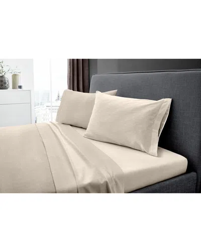 Dormisette 250 Thread Count Luxury German Flannel Hemstitch Sheet Set In Neutral
