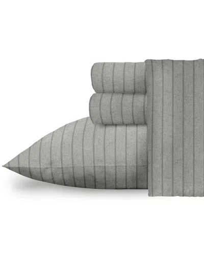 Dormisette 250 Thread Count Luxury German Flannel Hemstitch Sheet Set In Gray