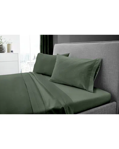 Dormisette 250 Thread Count Luxury German Flannel Hemstitch Sheet Set In Green
