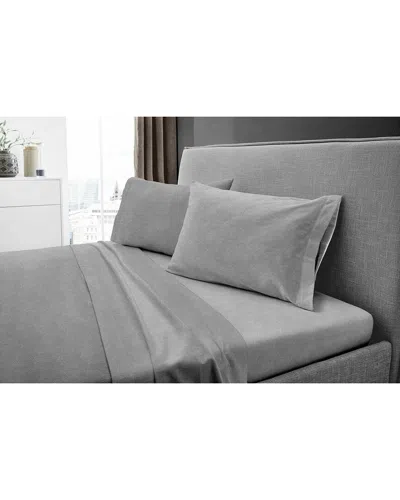 Dormisette 250 Thread Count Luxury German Flannel Hemstitch Sheet Set In Gray