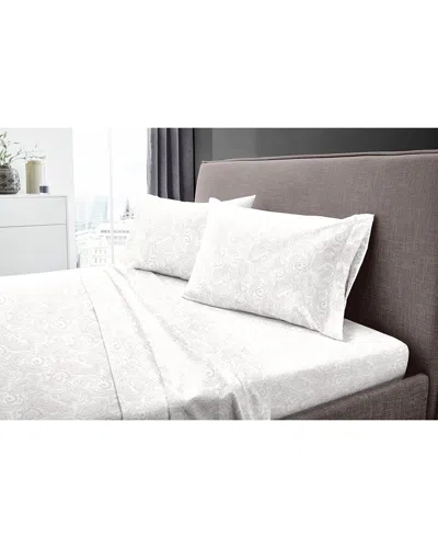 Dormisette 250 Thread Count Luxury German Flannel Hemstitch Sheet Set In White