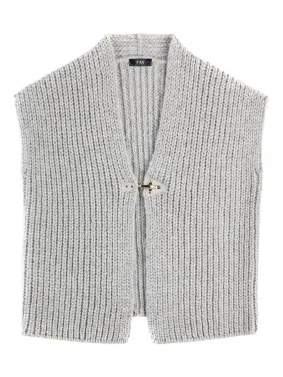 Fay Hook-closure Mohair Waistcoat In Gray