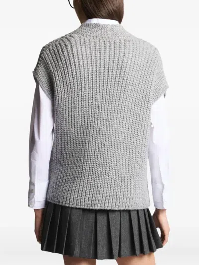 Fay Hook-closure Mohair Waistcoat In Gray