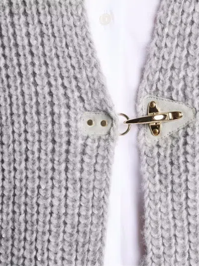 Fay Hook-closure Mohair Waistcoat In Gray