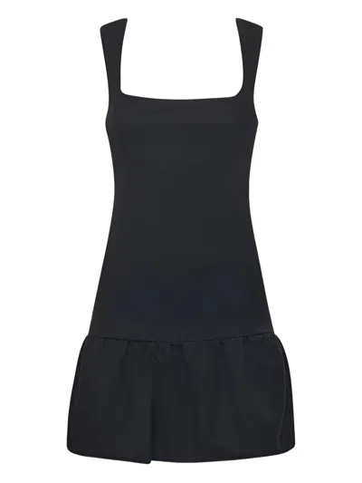 Pinko Short Flared Sleeveless Dress In Black