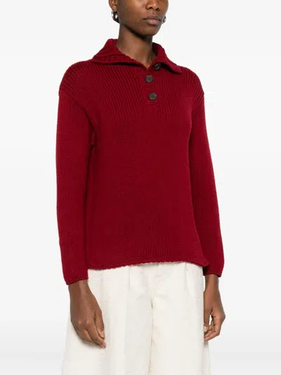 Why Ci Button-down Sweater In Red