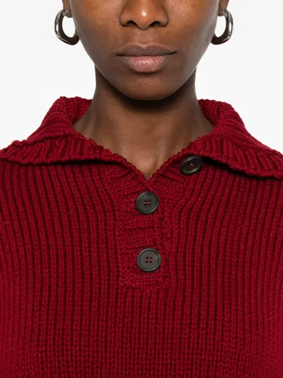 Why Ci Button-down Sweater In Red