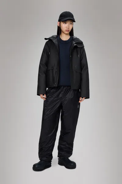 Rains Nome Short Parka Jacket In Black