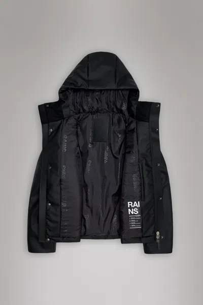 Rains Nome Short Parka Jacket In Black