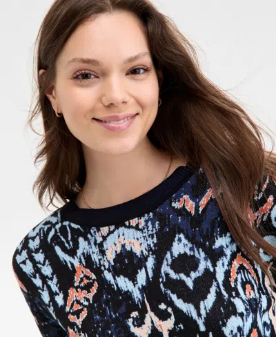 Liverpool Los Angeles Women's Printed Long-sleeve Crewneck Sweater In Multi