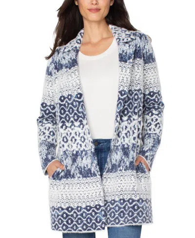 Liverpool Los Angeles Open Front Mixed Print Cardigan In Multi
