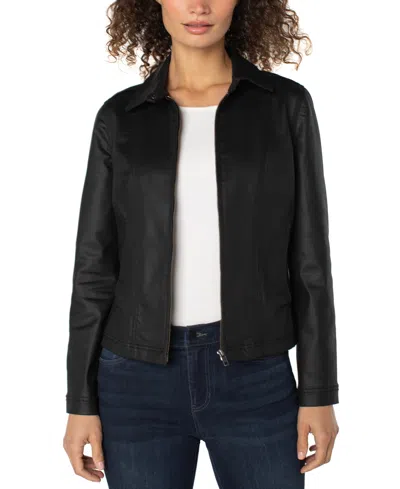 Liverpool Los Angeles 90s Coated Jacket In Black