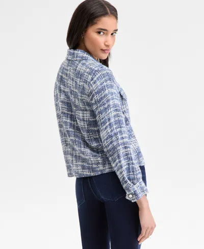 Liverpool Los Angeles Tweed Jacket In Blue