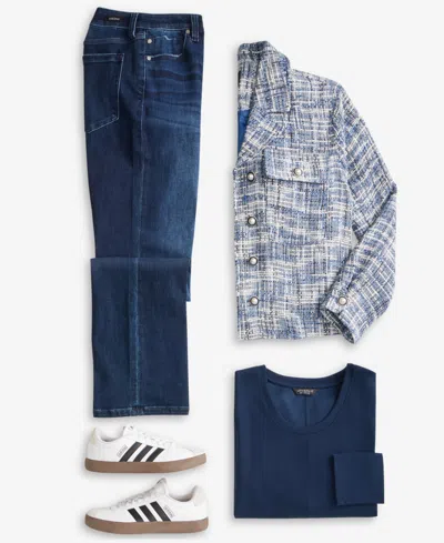 Liverpool Los Angeles Tweed Jacket In Blue