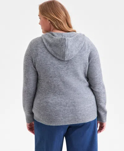 Style & Co Style Co Luxsoft Full Zip Long Sleeve Hoodie Sweater Pxs 4x Macys Exclusive In Multi