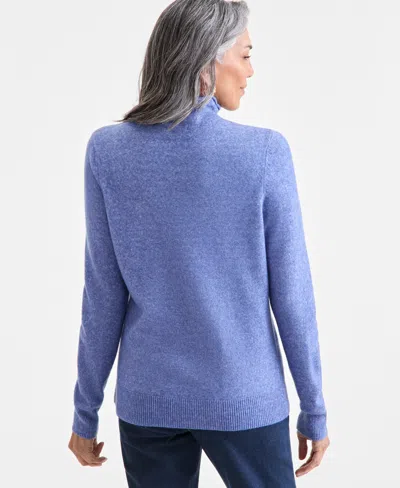 Style & Co Style Co Womens Luxsoft Mock Neck Sweater Pxs Xxl Macys Exclusive In Blue