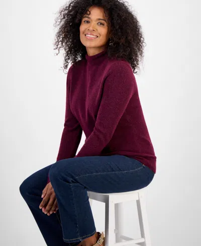 Style & Co Women's Luxsoft Mock-neck Sweater, Macy's Exclusive In Purple