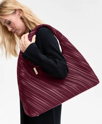 Inc International Concepts Nyrah Ruched Extra-large Hobo, Macy's Exclusive In Burgundy