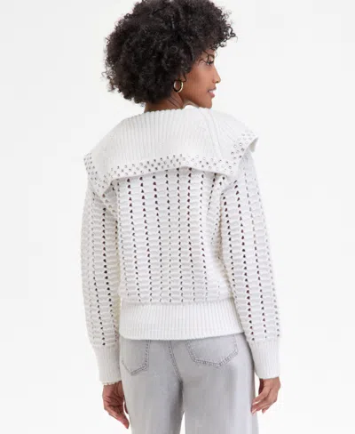 On 34th Women's Embellished Sailor-collar Sweater, Macy's Exclusive In White