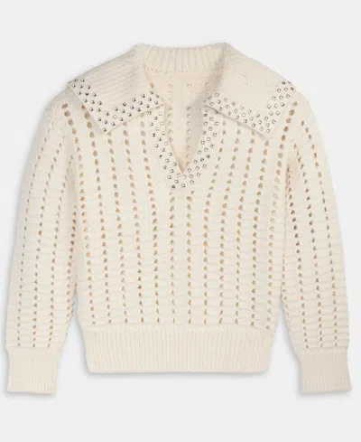 On 34th Women's Embellished Sailor-collar Sweater, Macy's Exclusive In White