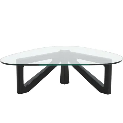 Leisuremod Imperial Triangle Coffee Table In Black In Black