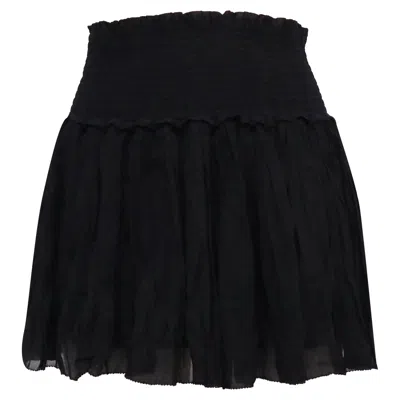 Isabel Marant Étoile Naomi Smocked Ruffled Mini Skirt In Black Viscose In Black