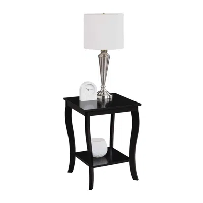 Convenience Concepts American Heritage Square End Table, Black In Black