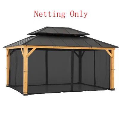Sunjoy Universal Mosquito Netting For 12 Ft. ×16 Ft. Gazebos In Black