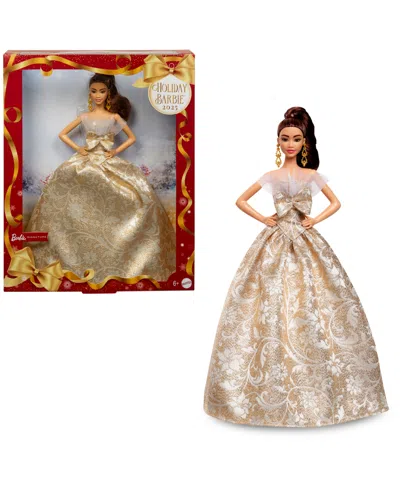 Barbie 2025 Holiday  Doll Light Brown Hair In Gold