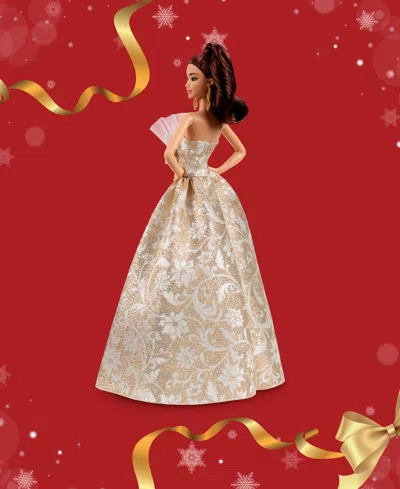 Barbie 2025 Holiday  Doll Light Brown Hair In Gold