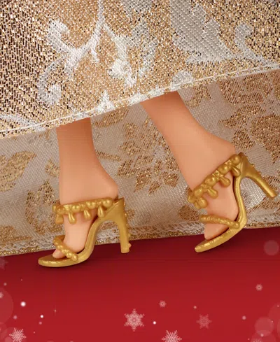 Barbie 2025 Holiday  Doll Light Brown Hair In Gold