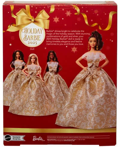 Barbie 2025 Holiday  Doll Light Brown Hair In Gold