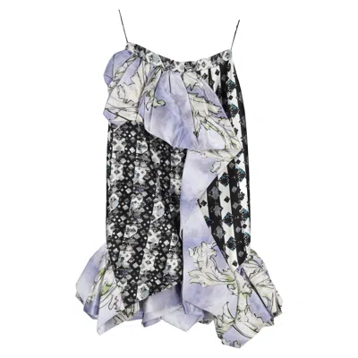 Peter Pilotto Printed Ruffled Midi Skirt In Multicolor Silk In Multi