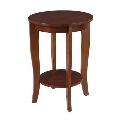 Convience Concept American Heritage Round End Table With Shelf Mahogany In Brown