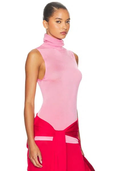 Helsa Arlena Sleveeveless Turtleneck In Pink